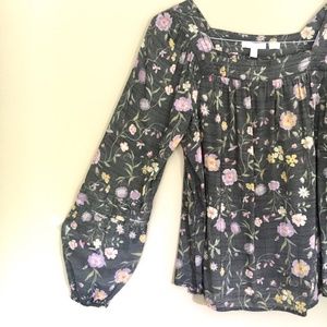 Floral Square Neck Blouse | Size M